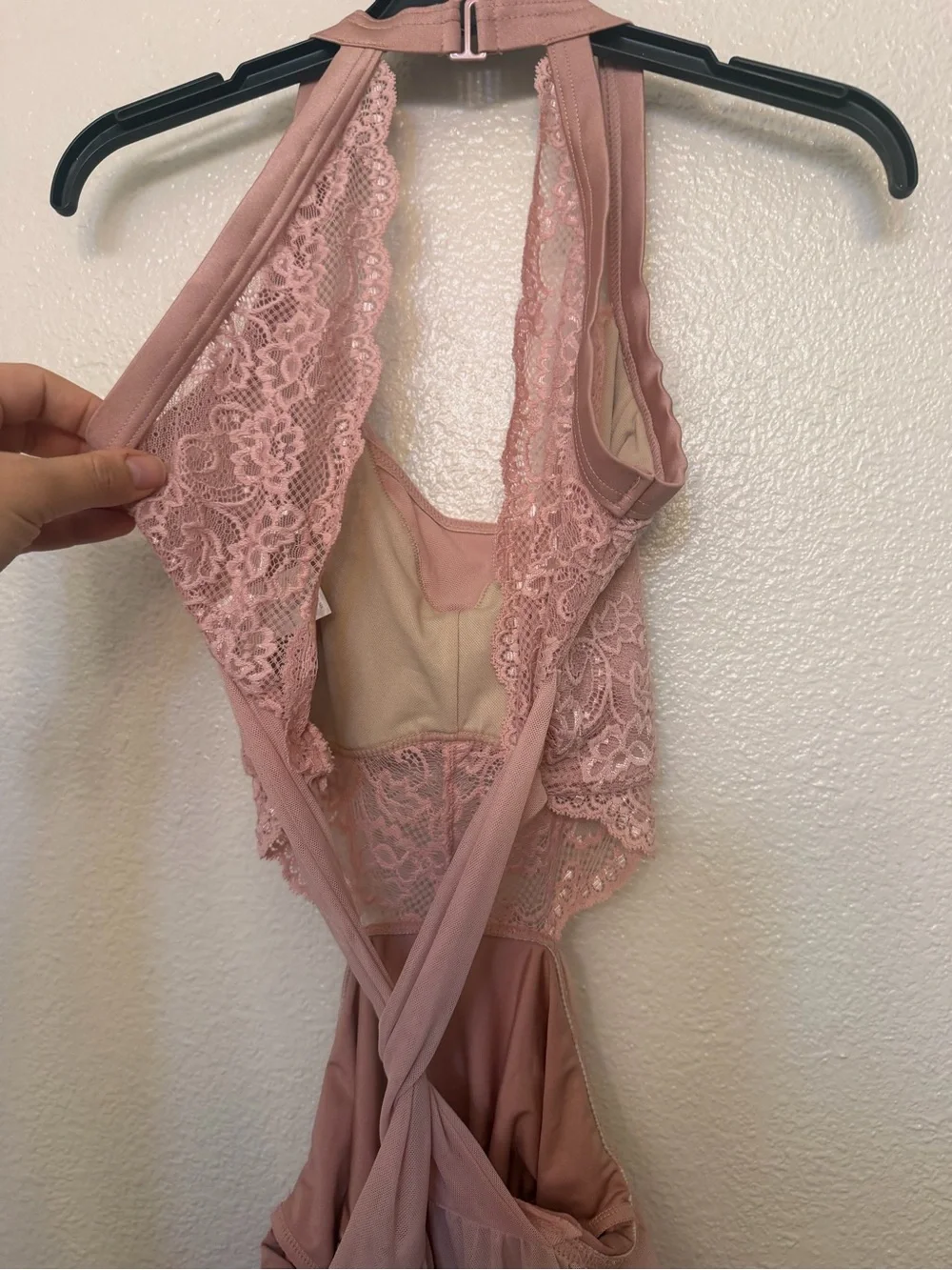 WEISSMAN Dance blush pink lyrical contemporary lace slip dres Jealous D11787 SA